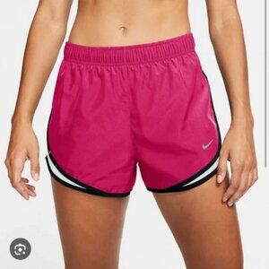 Nike Womens Dri-FIT Tempo Running Shorts - Pink White Black - SMALL